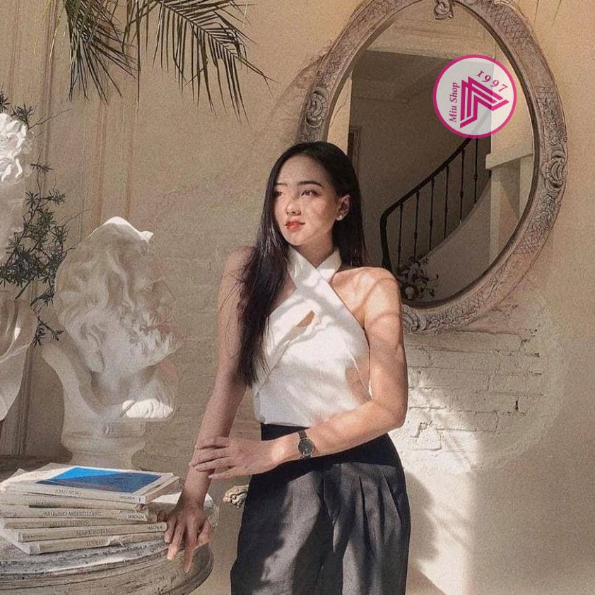 Áo Yếm Cổ Đắp Chéo (TRẮNG)