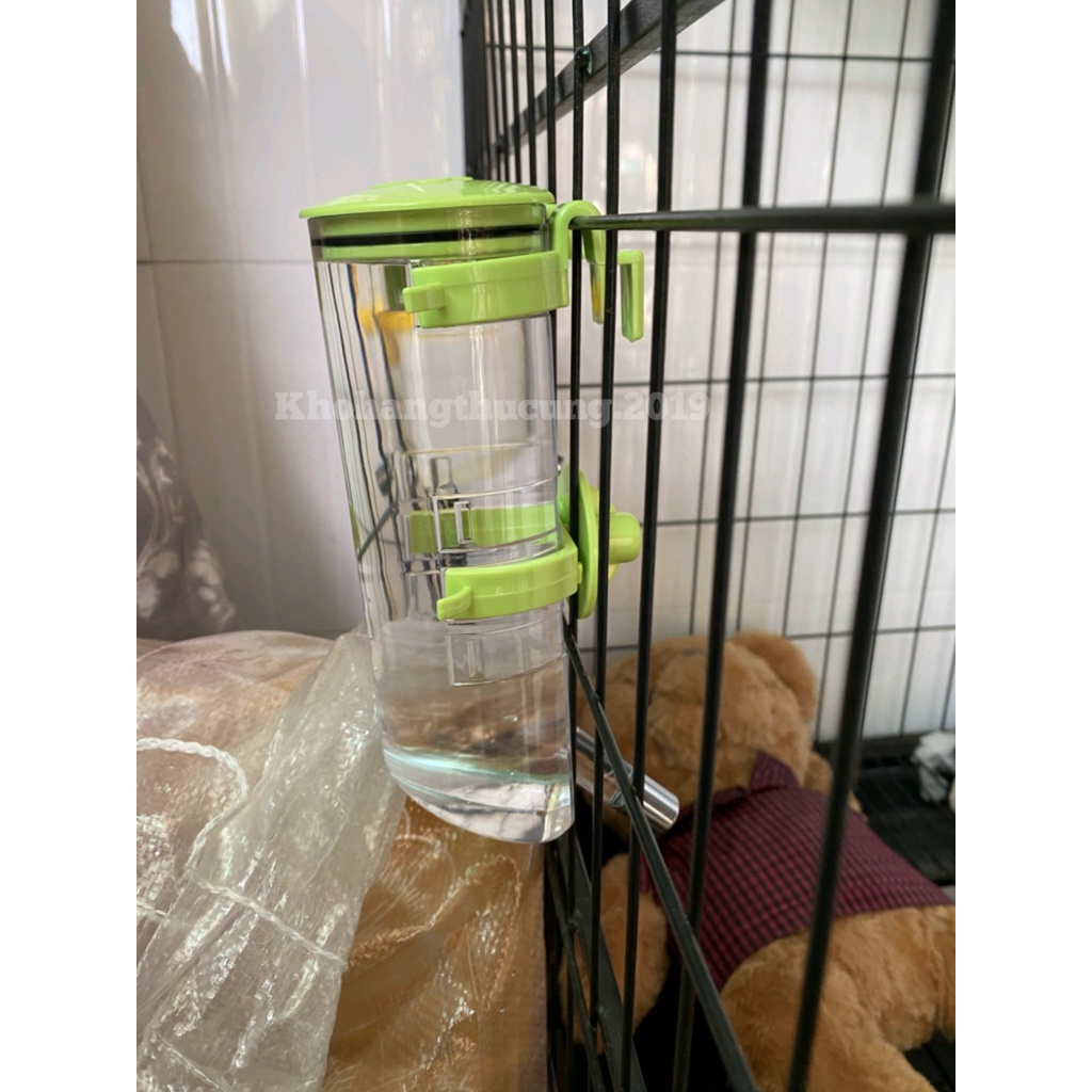 Bình nước thú cưng gắn chuồng 350ml 500ml- Cấp nước tự động cho chó mèo