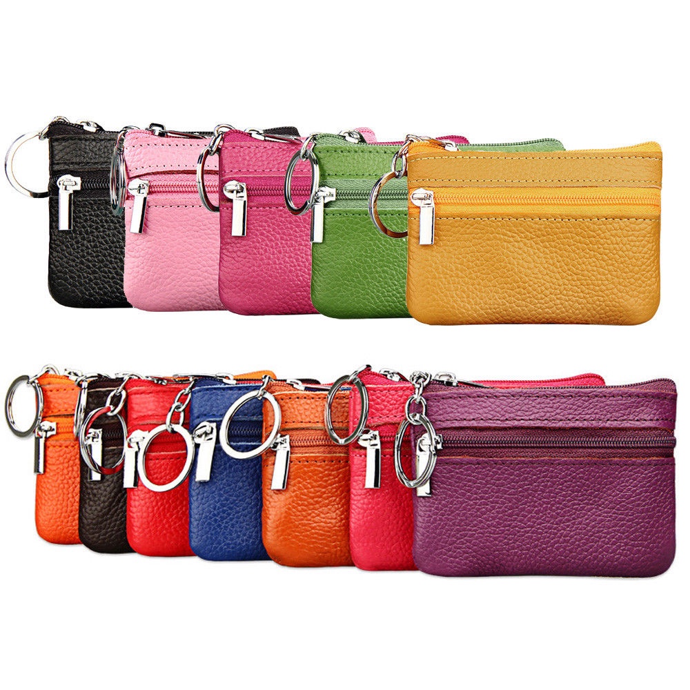 Ví Da Mềm Mini Có Khóa Kéo Thời Trang Cho Nam Nữ Mới