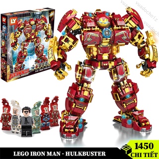 Đồ chơi lắp ráp xếp hình Ironman HulkBuster 1450 chi tiết , lắp ghép mô hình Avenger Kèm 6 Nhân Vật