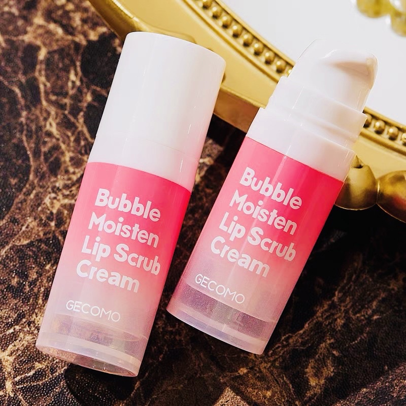 CAO CẤP Gel Tẩy Da Chết Môi Sủi Bọt Thải Độc Chì GECOMO BUBBLE MOISTEN LIP CRUB CREAM Tẩy Trang Môi GECOMO Mask Môi