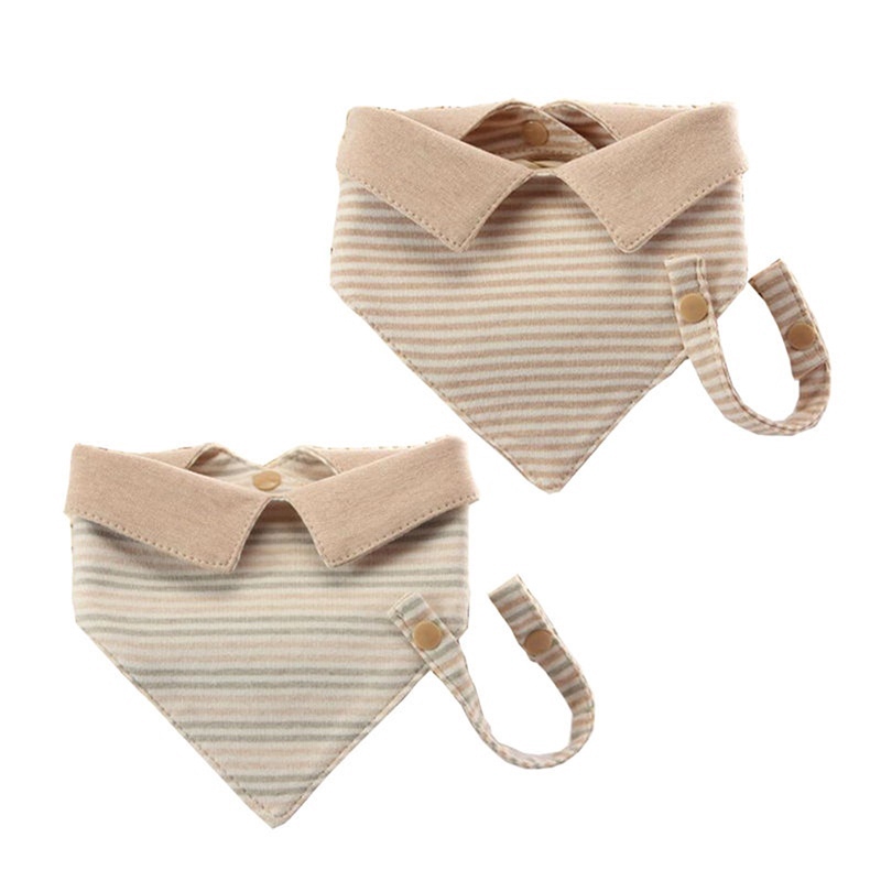 Yếm Ăn Cotton Kẻ Sọc Chống Thấm Nước Cho Bé