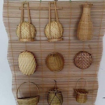 Đồ trang trí mini bằng tre 12 món như hình mành + 12 món ngẫu nhiên