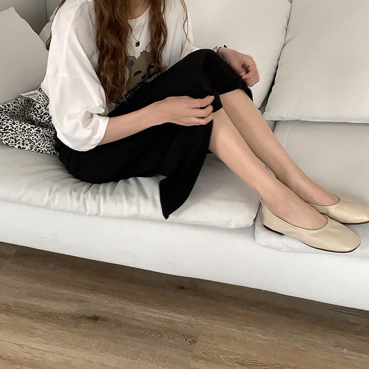 Chân váy Midi dài Xẻ sau Lưng cao Màu trơn Ulzzang Kiểu dáng Hàn Quốc Chân váy Midi dài Cạp cao Thời trang | BigBuy360 - bigbuy360.vn