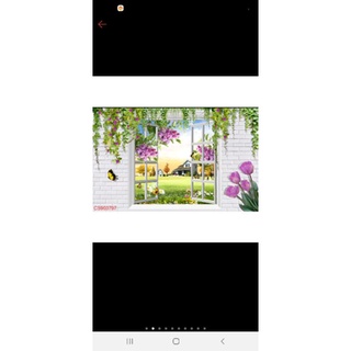 Tranh dán tường hình cửa sổ ngang 225cm cao 150cm