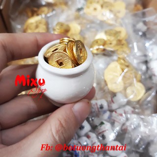 Combo 100 túi xu vàng mini 13mm (mỗi túi gồm 50 xu kim loại mạ vàng)