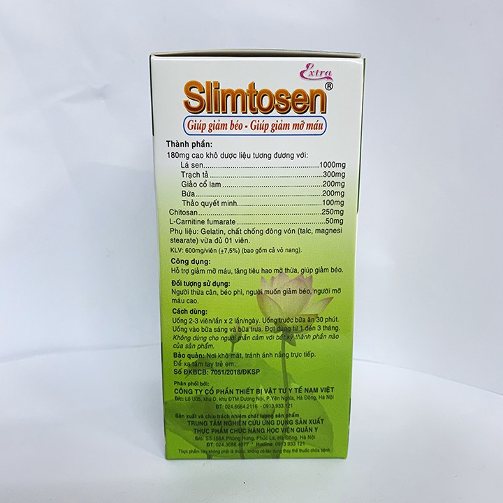 Viên uống giảm cân học viện quân y Slimtosen extra