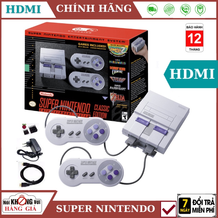 MÁY CHƠI GAME Nintendo SNES 16-BIT - Bản HDMI, Super Nintendo , tay cầm game , máy chơi game , ps4 , bảo hành 1 năm