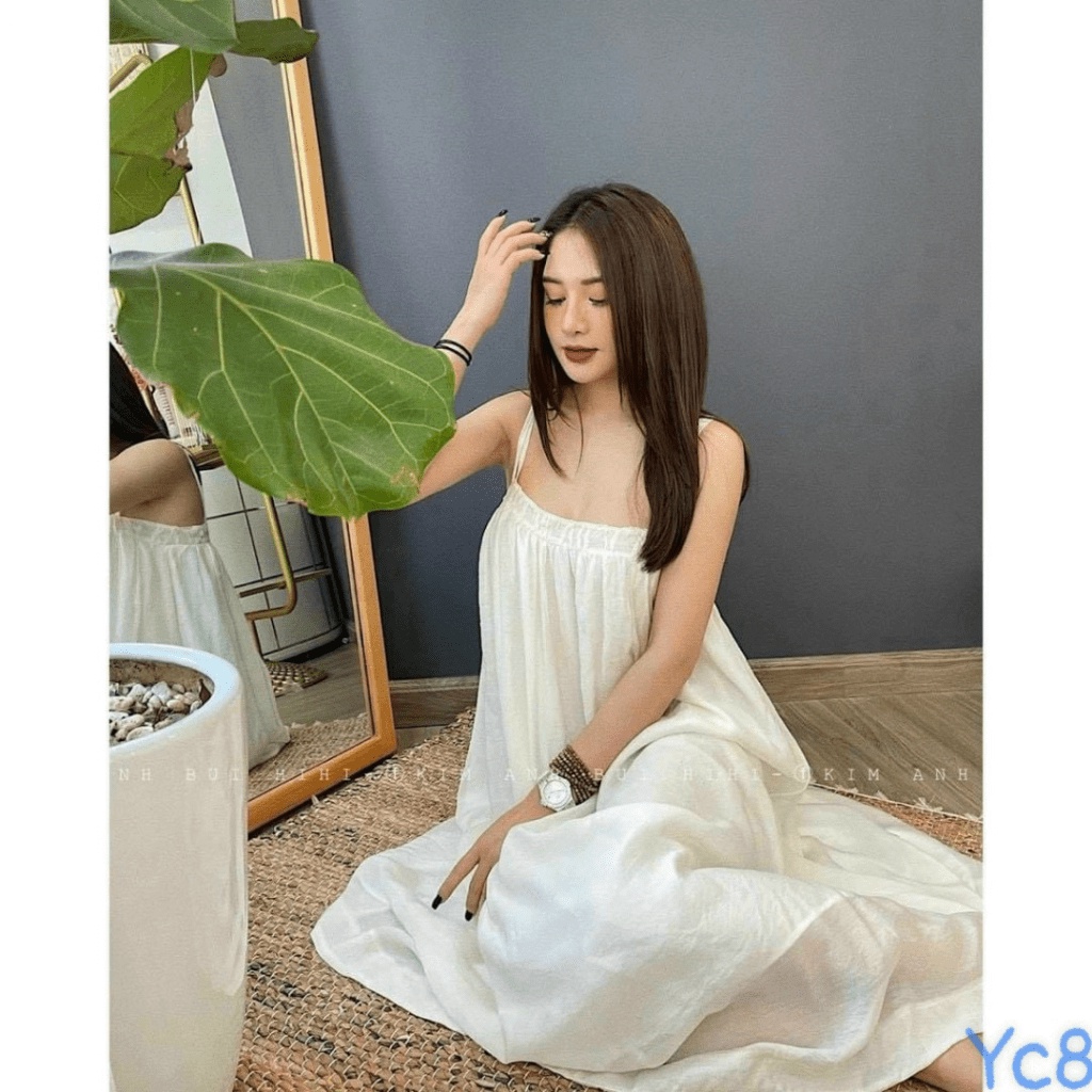 (MẪU MỚI) ĐẦM SUÔNG VẢI THÔ NẾN 2 DÂY BẦU BÍ BON CHEN CHANH SẢ CỰC HOT6 PU HHP
