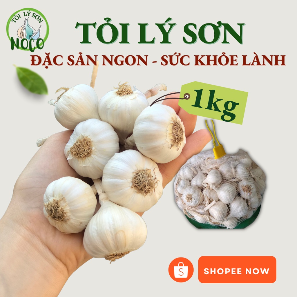 Tỏi Lý Sơn chính gốc - Túi lưới 1 kg - củ to, nhiều tép - cam kết đúng xuất xứ - Lý Sơn, Quảng Ngãi 100%