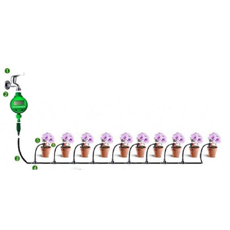 Combo bộ tưới cây tự động gồm 30 đầu tưới nhỏ giọt, 25m dây dẫn nước, 01 đồng hộ đặt thời gian tưới tự động và phụ kiện