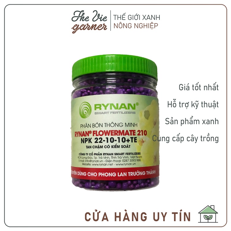 Phân bón thông minh RYNAN FLOWERMATE hữu cơ tan chậm chuyên cho cây cảnh, phong lan - 5 loại - 150g