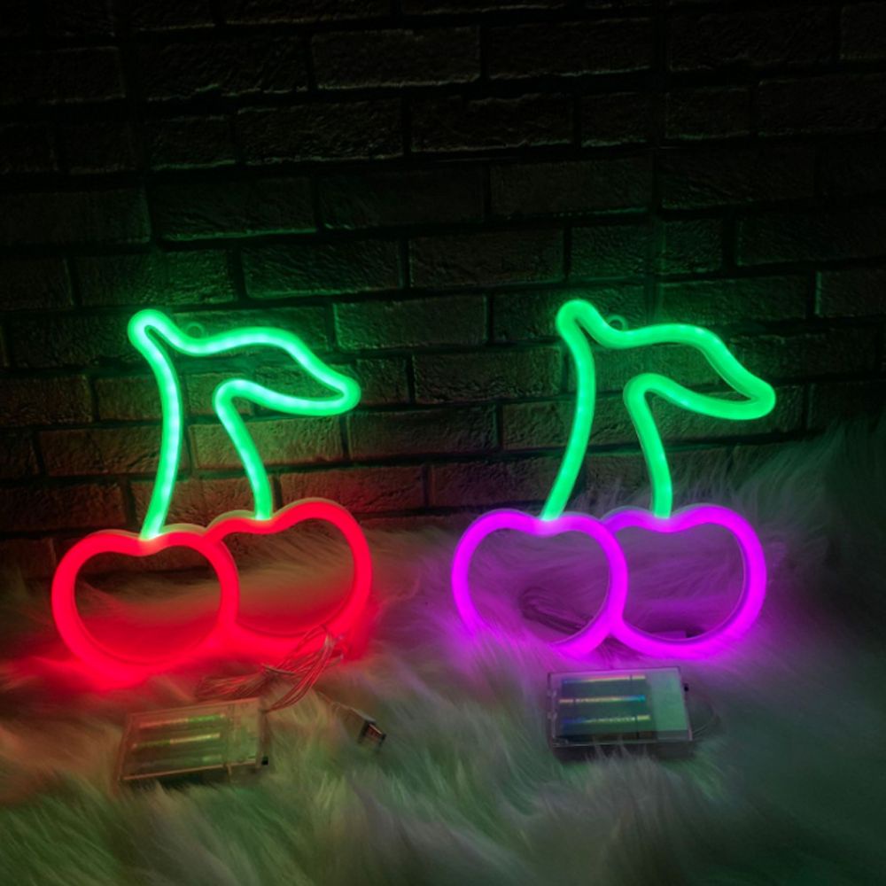 Đèn Neon Hình Quả Cherry Treo Tường Trang Trí Phòng Ngủ / Tiệc Cưới / Sinh Nhật
