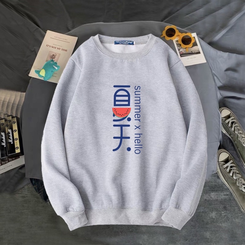 ÁO SWEATER NỈ SUMMER X HELLO NỈ BÔNG MỀM MỊN THỜI TRANG BB HOODIE