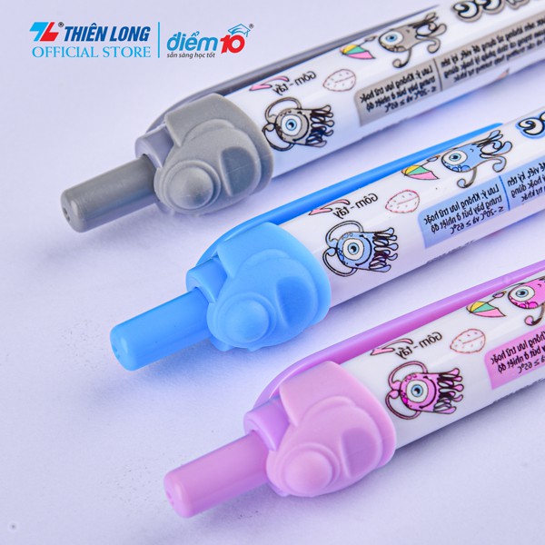 [Mã LIFEB04ALL giảm 10% tối đa 15K đơn 0Đ] Bút Gel Xóa Được Thiên Long Mondee TP-GELE003 - 3 màu mực Xanh/ Tím/ Đen