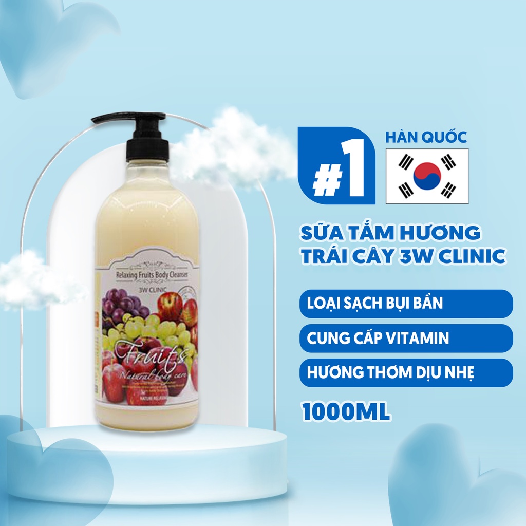 Sữa Tắm Tinh Chất Hương Trái Cây Tổng Hợp 3W CLINIC Relaxing Body Cleanser Fruits | WebRaoVat - webraovat.net.vn