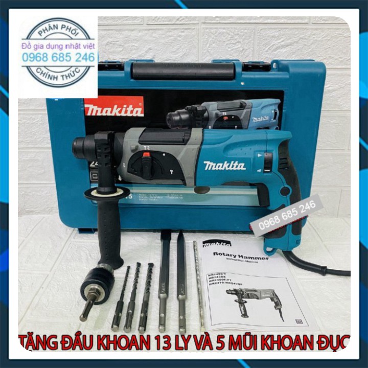 Máy khoan đục bê tông Makita HR2470F, 100% dây đồng, 3 chức năng _ Nhật Việt official .