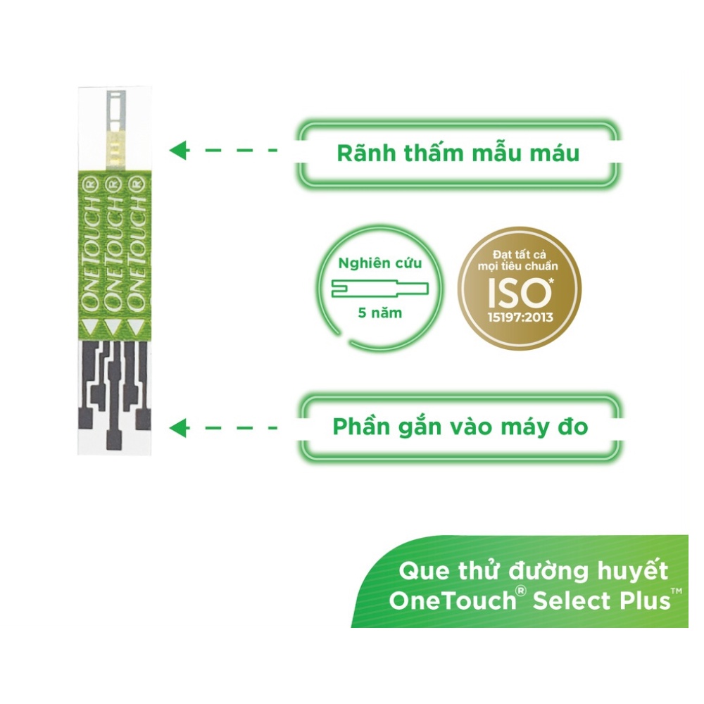 Que thử đường huyết OneTouch Select Plus 25 que/hộp