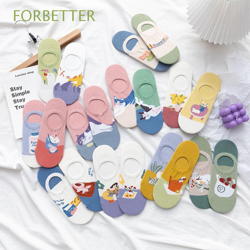 Vớ Cotton Co Giãn Thoáng Khí In Hình Mèo Đáng Yêu Cho Nữ | BigBuy360 - bigbuy360.vn