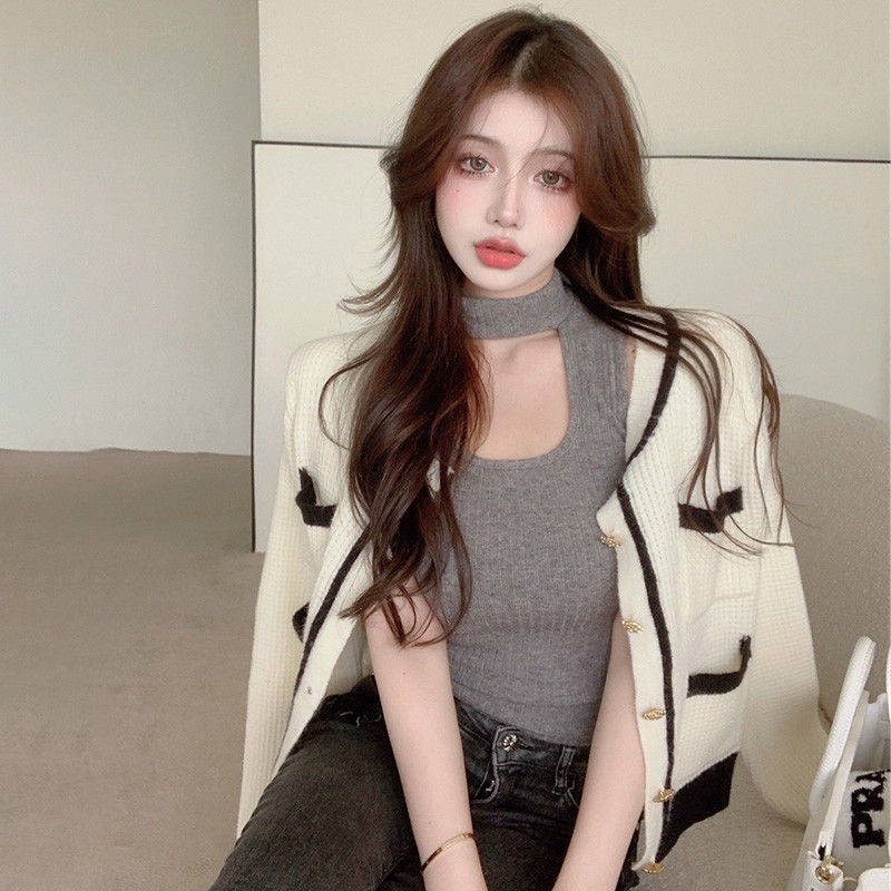 Áo Dệt Kim Cổ Yếm Thời Trang Quyến Rũ Cho Nữ