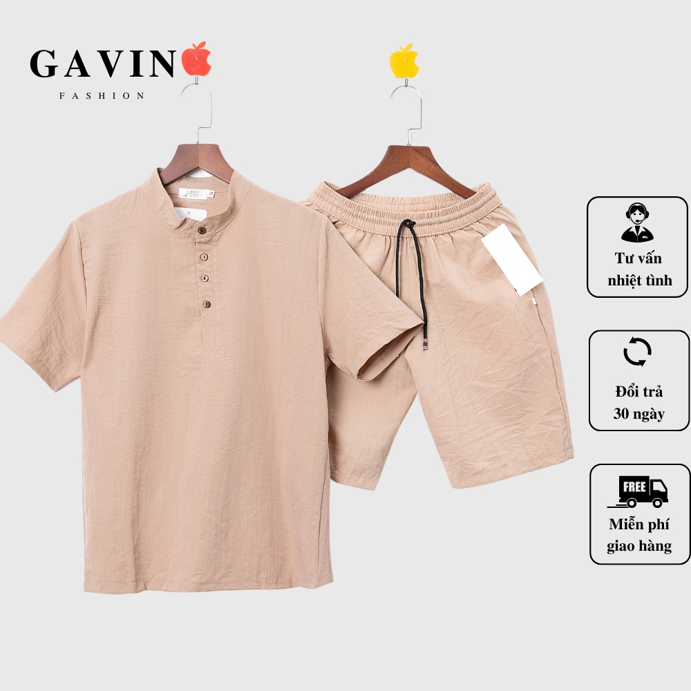 Bộ Quần Áo Đũi Nam Gavin, Bộ đồ nam chất vải đũi thái loại dày bộ đồ nam vải đũi trẻ trung (BD139)