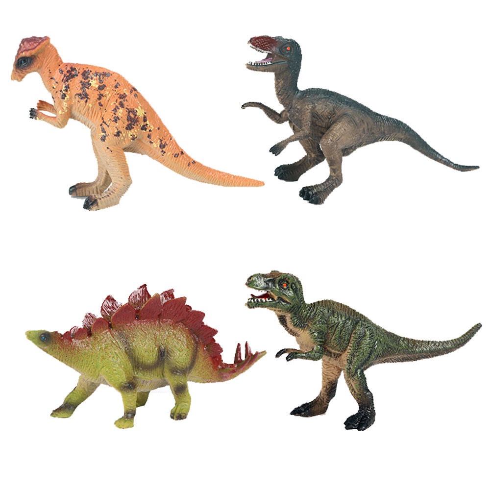 JOKFEICE Animal Figures Bộ đồ chơi khủng long bằng nhựa thực tế 4 chiếc Bao gồm Pachycephalosaurus, Velociraptor, v.v. Dự án Khoa học, Đồ chơi Giáo dục Học tập, Quà sinh nhật, Bánh Topper cho Trẻ em mới biết đi （E）