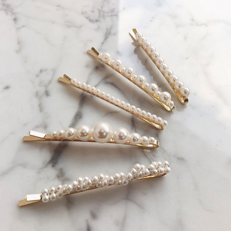Kẹp tóc ngọc trai nhân tạo ghim phụ kiện tóc nữ Hàn Quốc đơn giản thanh lịch Sollle