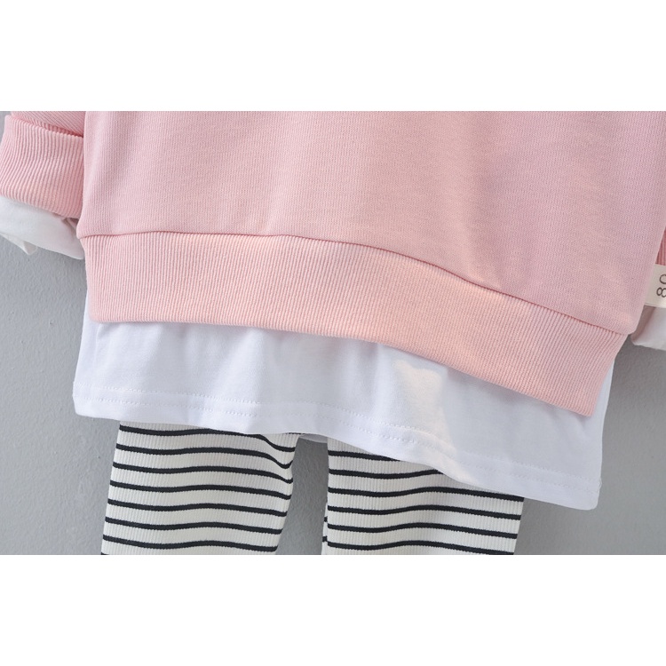 BTG1 Size80-120 (6-21kg) Set bộ thun bé gái (áo quần co giãn) Thời trang trẻ Em hàng quảng châu