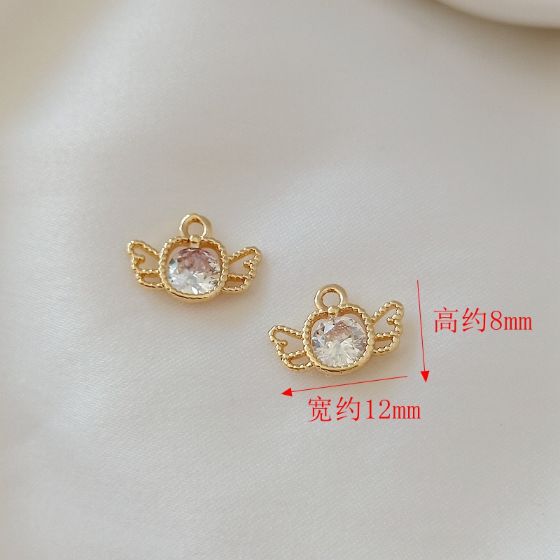 Mặt Vòng cổ Hình Thiên Thần Bằng Đồng 14K 12 * 8mm DIY