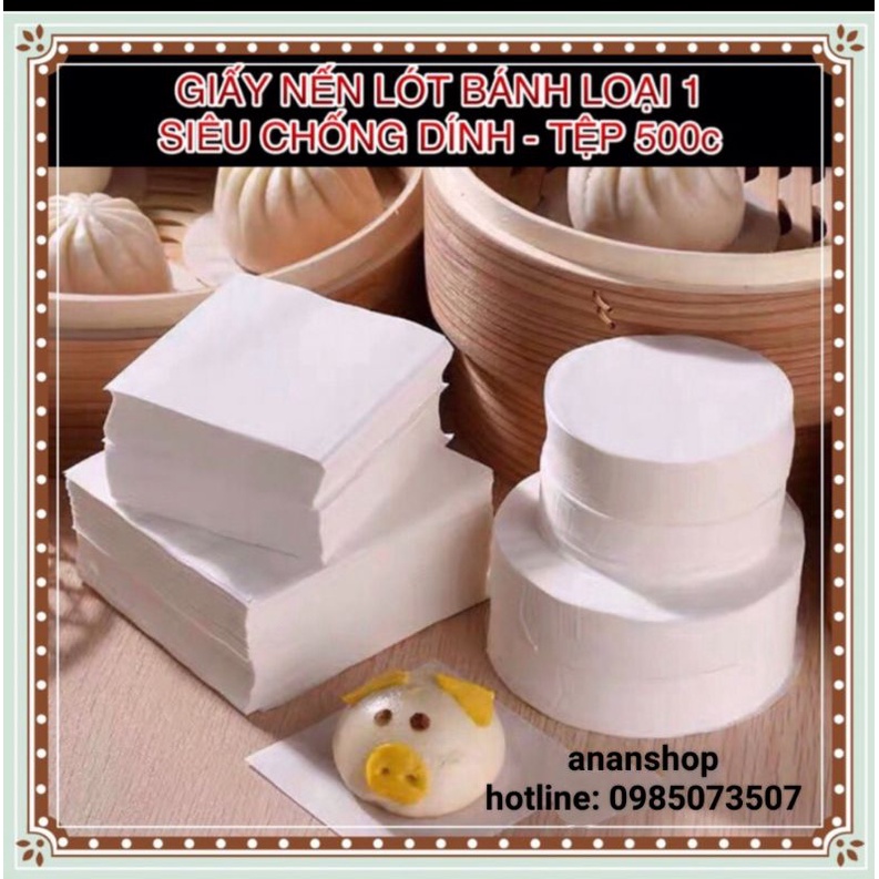 Giấy nến cao cấp siêu chống dính hấp bánh bao, dimsum