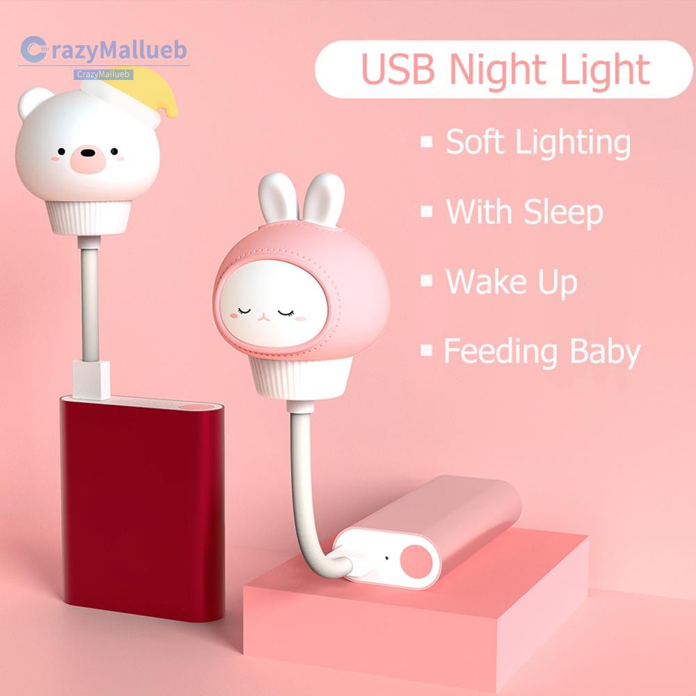 Crazymallueb❤LED Cartoon Cute Animal Night Light Baby Kids Bedroom Lighting Bedside Lamp❤Lighting