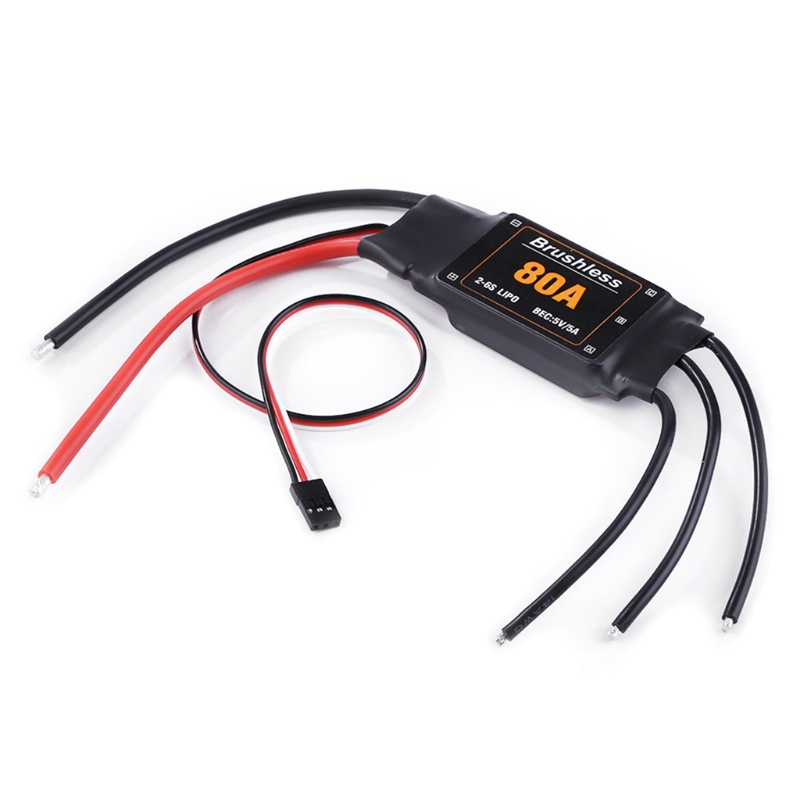 Bộ điều khiển tốc độ không chổi than QUU RC ESC 80A 2-6S với pin UBEC cho máy bay trực thăng