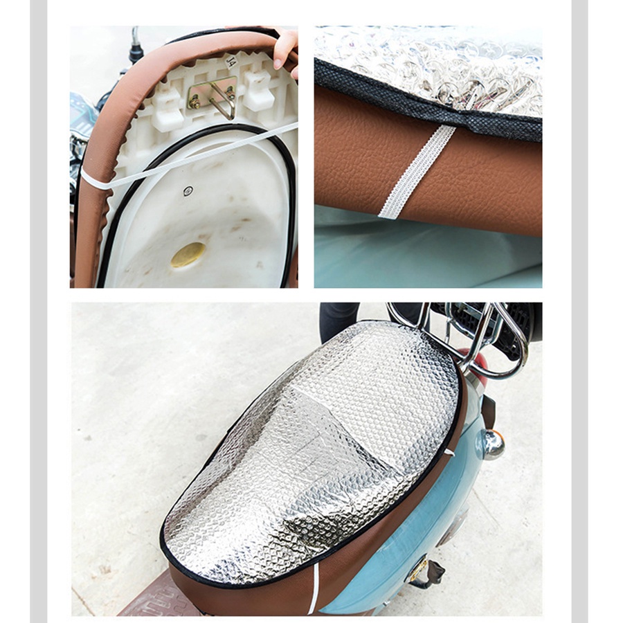 Miếng che yên xe máy chống nắng 2 mặt phản quang