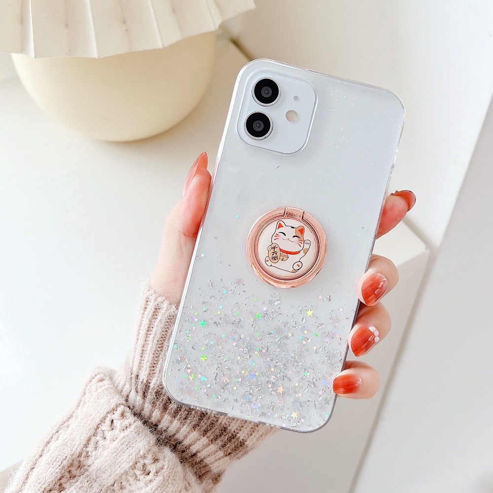 Ốp Điện Thoại Dẻo Họa Tiết Hoạt Hình Chú Mèo 3D Kèm Giá Đỡ Cho Xiaomi 13 12T 12 12s 11T Mi 10T 9T 8 Lite Poco X3 M3 Pro