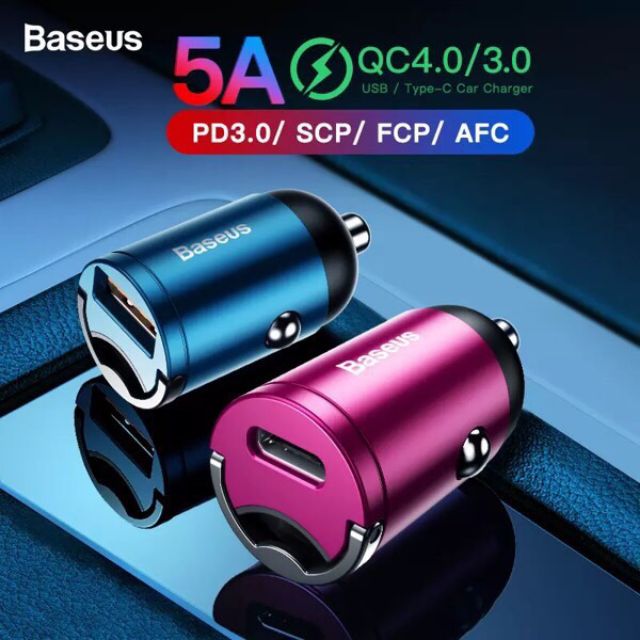 Củ sạc nhanh Baseus cho xe hơi 30w Tiny Star Gen4 PD QC 3.0 cổng Type C/ USB Chính hãng