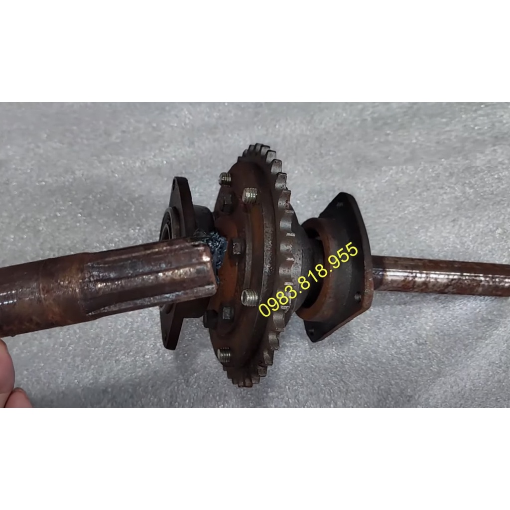 Visai xích kèm 2 đầu trục 25mm dài 15 đến 20cm