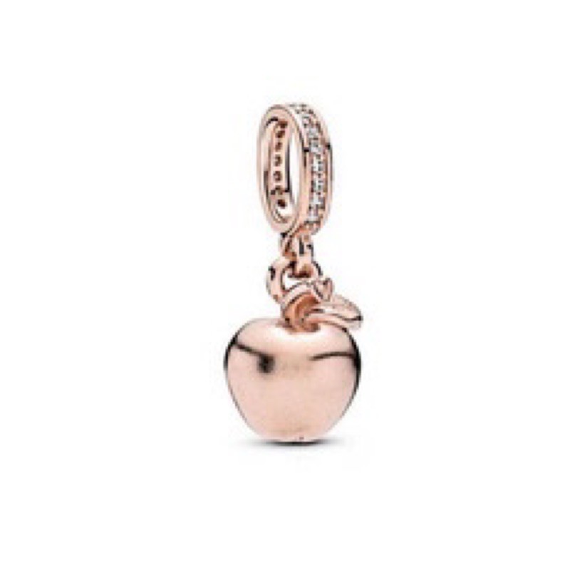 charm pan treo quả táo vàng hồng bạc s925