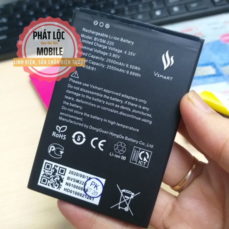 Pin Vsmart Bee zin, dung lượng 2500mAh, Mã Pin BVSM-220, Pin bóc máy chất lượng cao