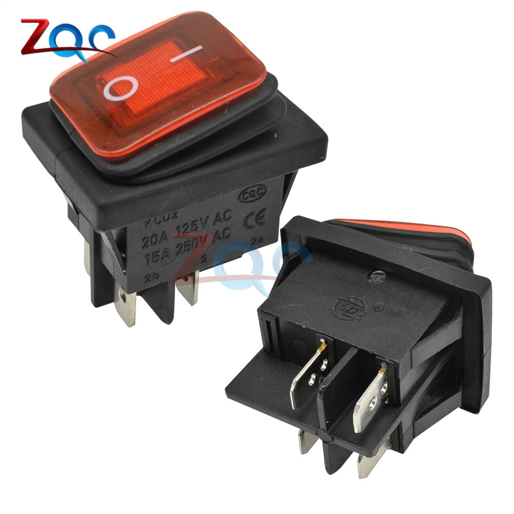 Công Tắc Nút Nhấn 15a / 250v 16a / 250v 3 / 4 / 6 Pin Chống Thấm Nước Có Đèn Led Cho Tàu Thuyền / Xe Hơi