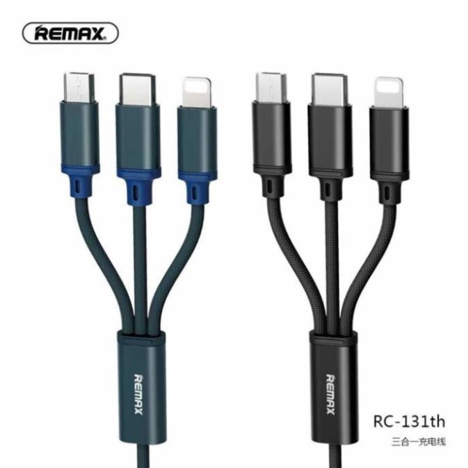 Cáp Sạc Remax 3 Đầu RC-131TH IPHONE - MICRO USB - TYPE C dây dù CHẤT LƯỢNG