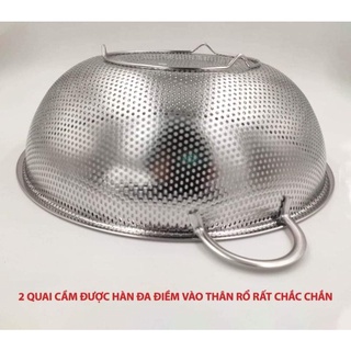 Rổ inox size to 24cm có quai cầm tiện lợi