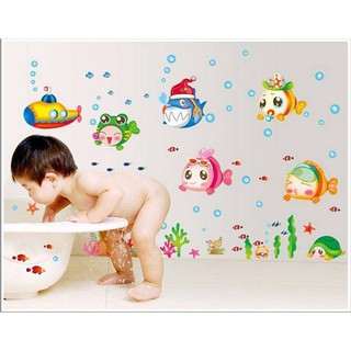 Decal dán tường cá ngộ nghĩnh 01