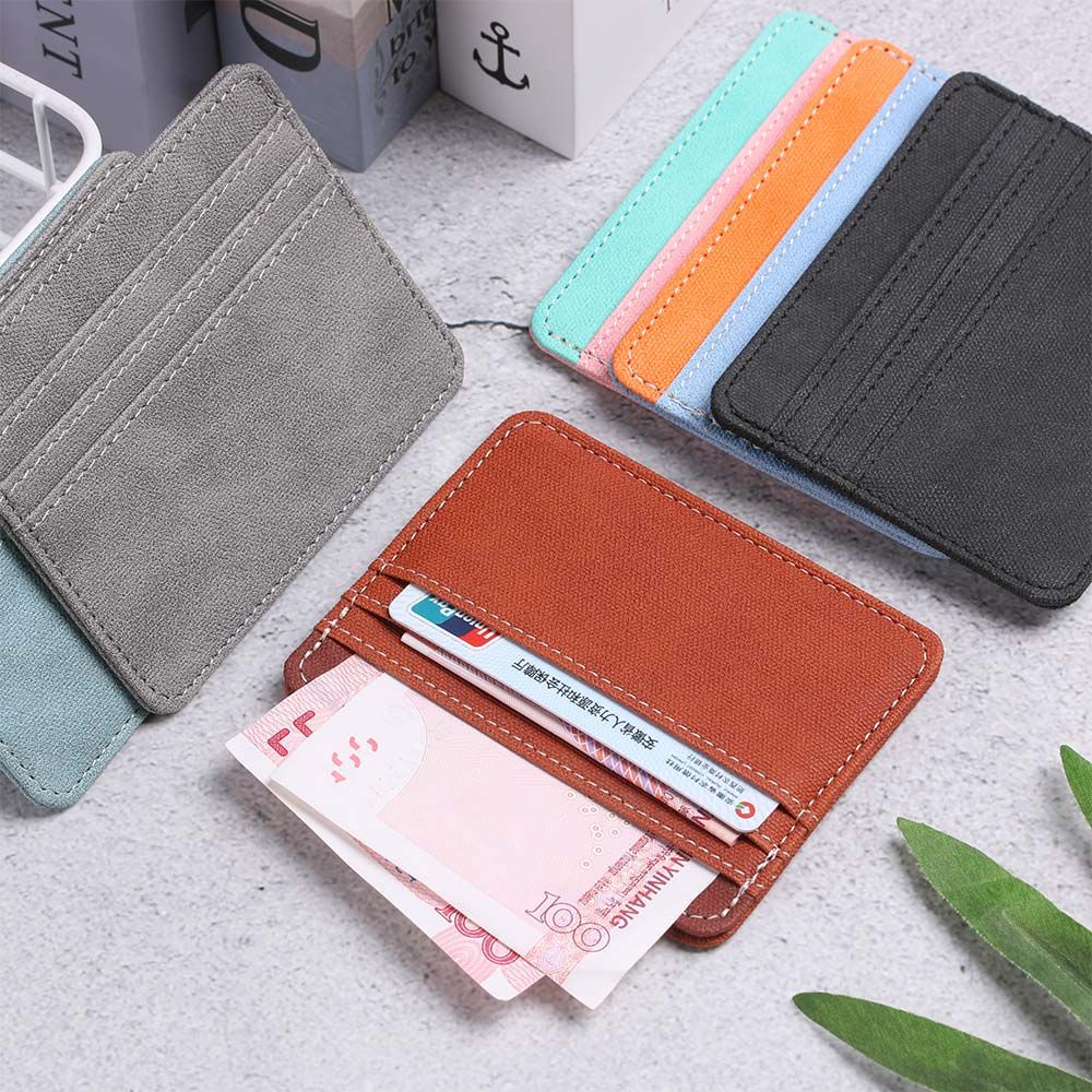 Ví Đựng Thẻ Bằng Da Pu Mỏng Nhỏ Gọn Thời Trang Cho Nam Và Nữ