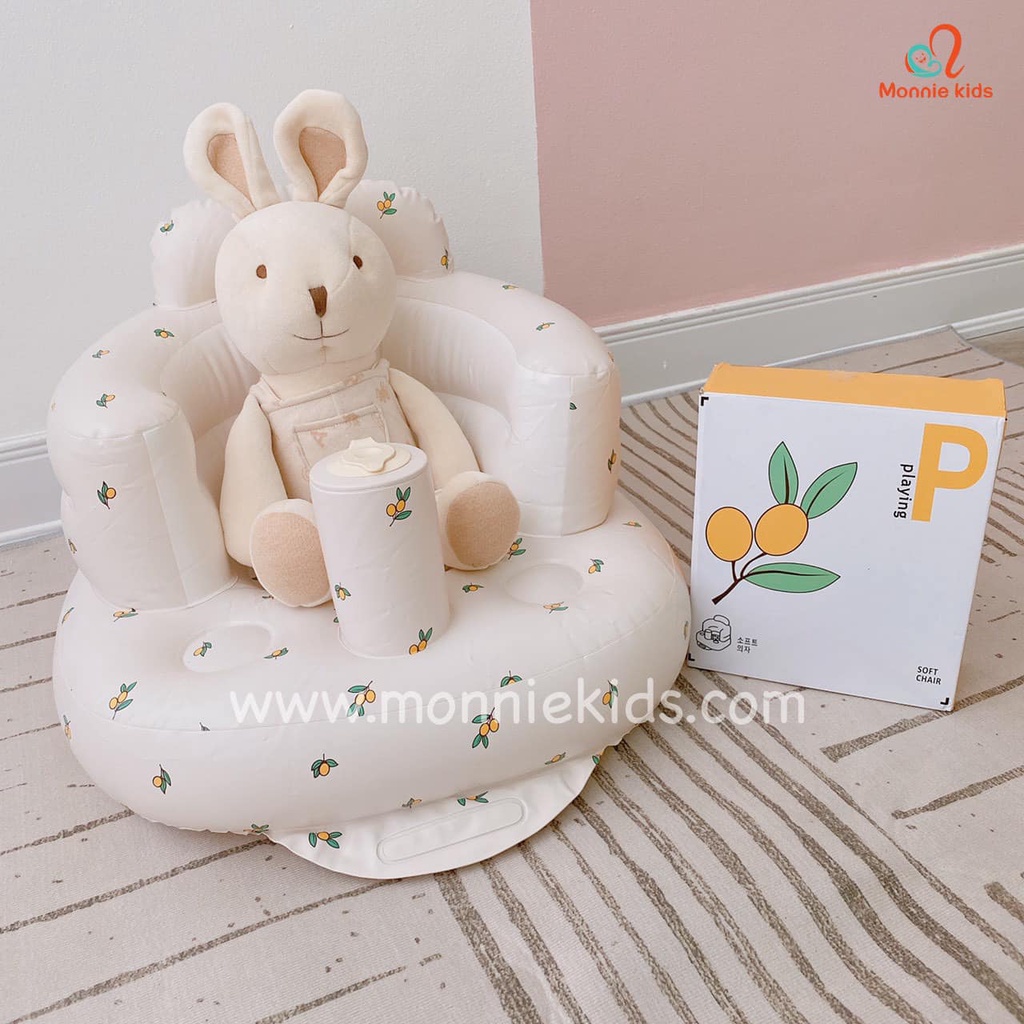 Ghế hơi tập ngồi cao cấp Playing họa tiết Gấu / Tulip / Oliu nội địa Trung