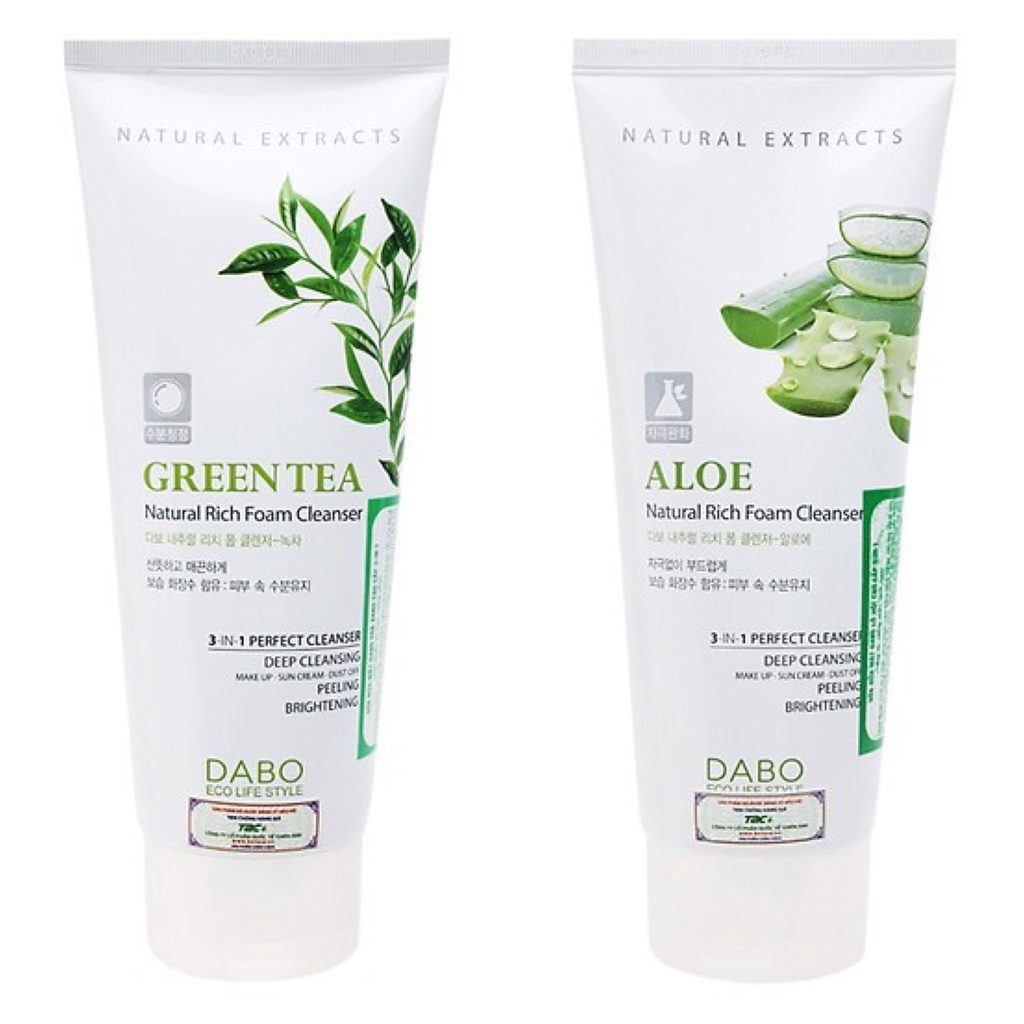 Sữa Rửa Mặt Làm Sạch Sâu 3 in 1 Dabo Natural Rich Foam Cleanser 180ml