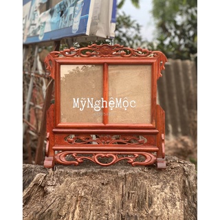 Khung ảnh thờ khung ảnh đôi khung ảnh hoa la tây gỗ hương hàng được bảo hành