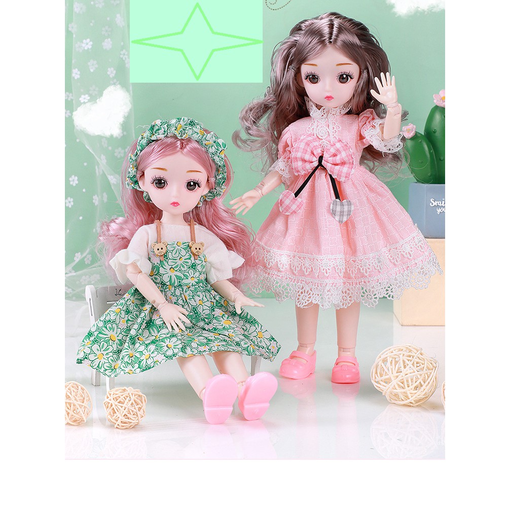 Búp bê Barbie Công chúa 3D Phát Nhạc 23 Khớp cao 30cm dễ thương cho bé