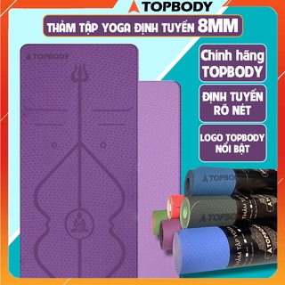 Thảm Tập Yoga Định Tuyến TPE cao cấp tặng kèm túi đựng - Thảm yoga chống trượt chính hãng TOPBODY