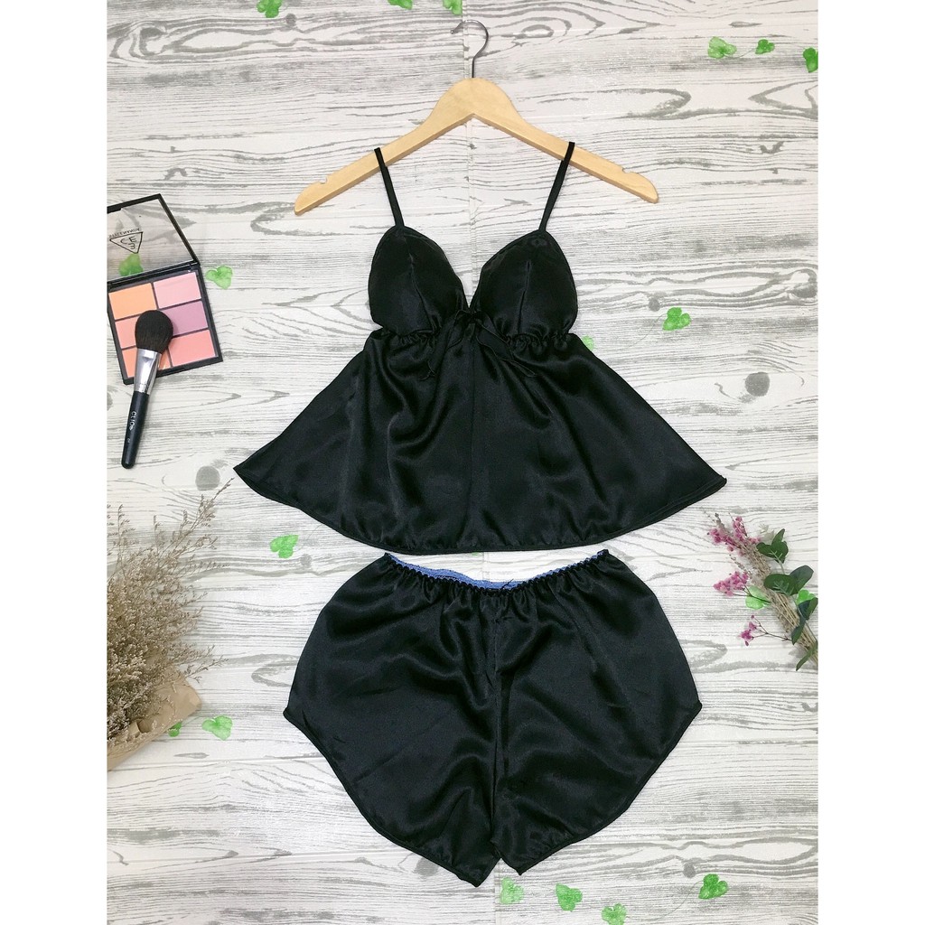 [ẢNH THẬT] Bộ đồ ngủ phi lụa đơn giản FORM dưới 62 ký có mút ngực siêu êm kiểu dáng gợi cảm quyến rũ đủ màu lựa chọn | BigBuy360 - bigbuy360.vn