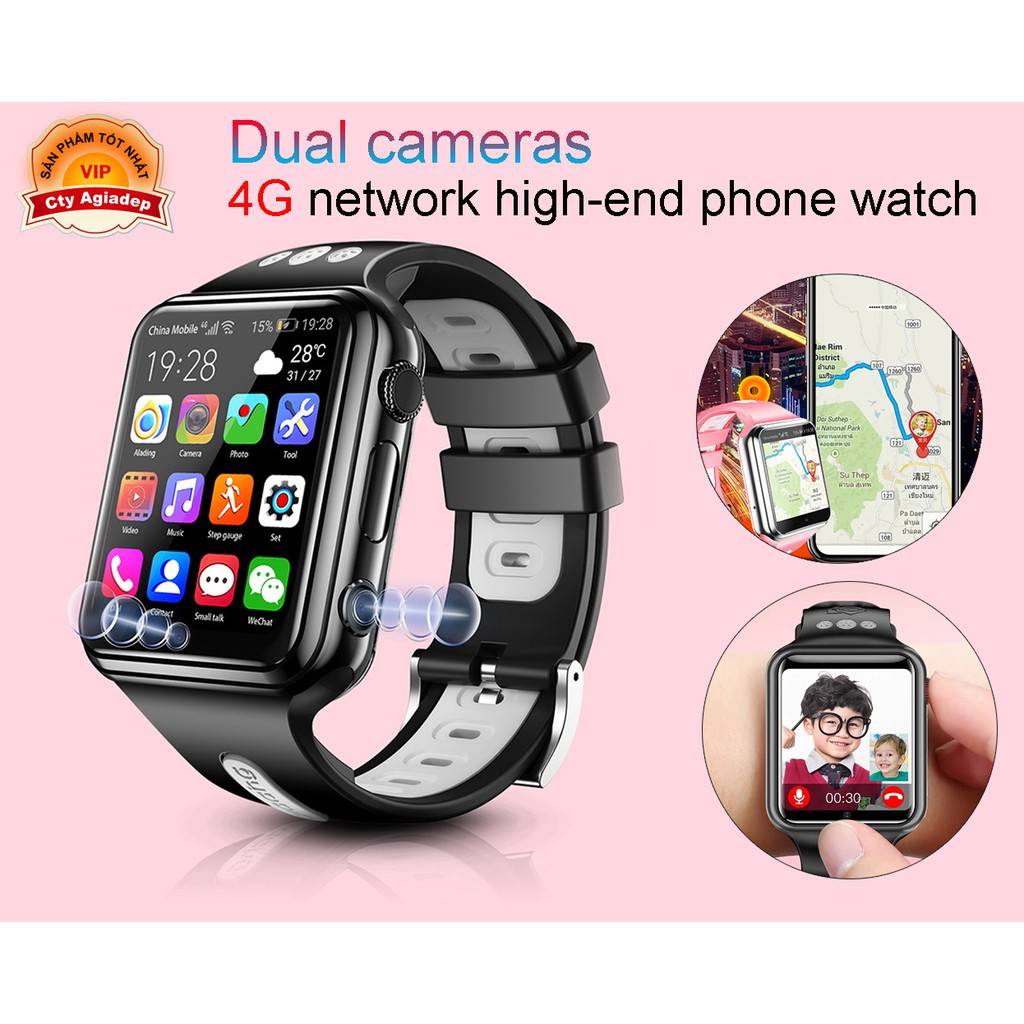 Đồng hồ thông minh định vị GPS WIFI nghe gọi 4G VIDEO 2 Camera Giormani AW5